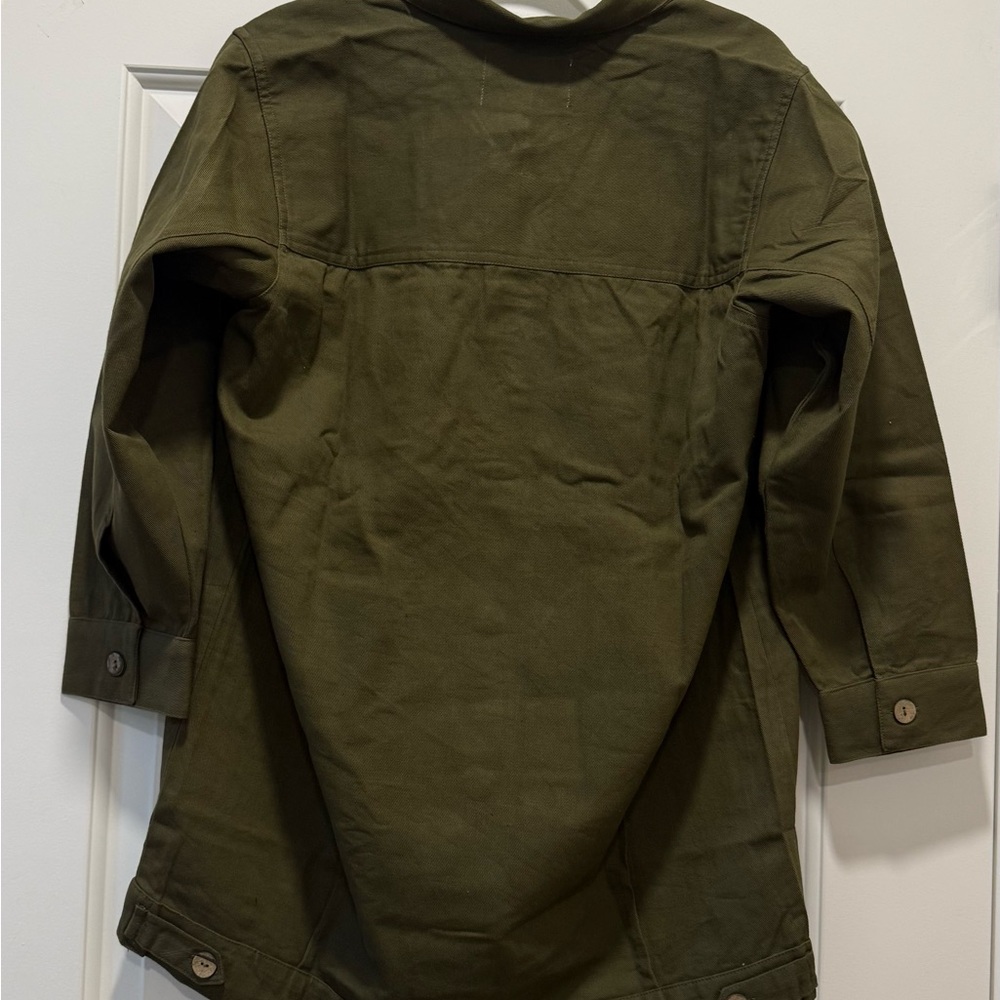 Olive Green Jean Jacket - Picture 3 of 5